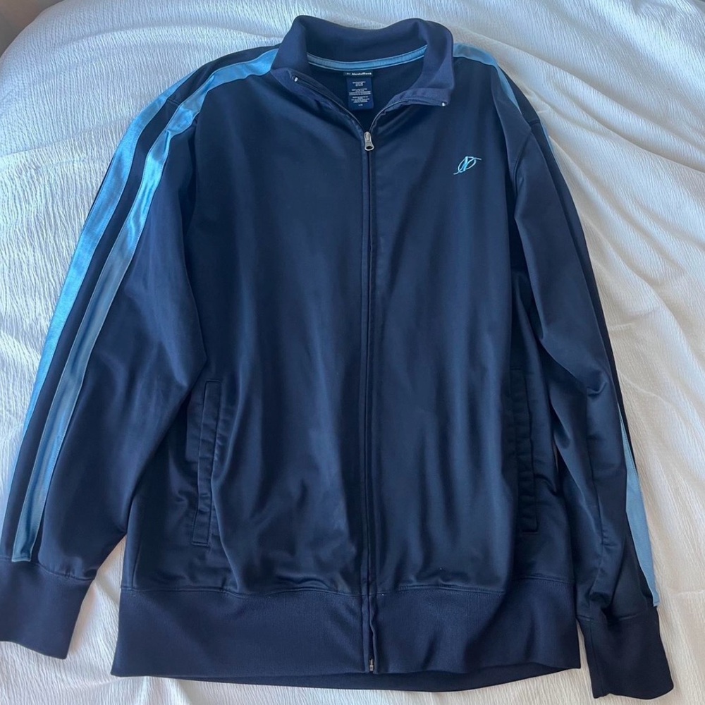 Men's Navy Performance Jacket with Light Blue Accents